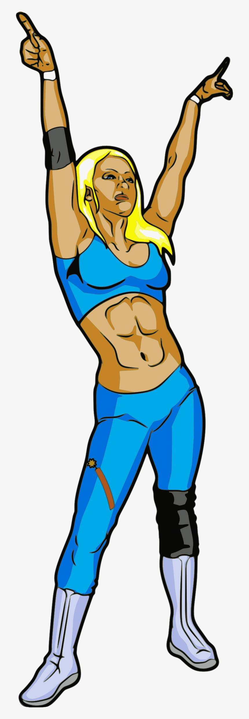 Clipart Female Professional Wrestler - Female Wrestler Cartoon Transparent, HD Png Download, Free Download