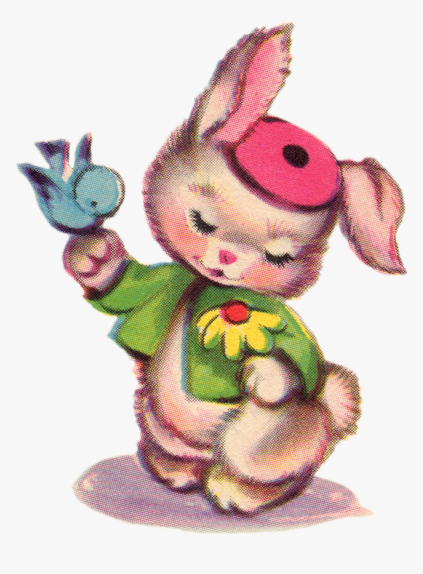 Free Vintage Clip Art Retro Mid Century Fair Use Clipartix - Free Clipart Of Vintage Childrens Easter Animals, HD Png Download, Free Download
