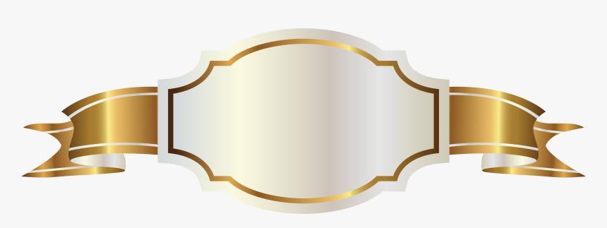Clip Art Golden With White Label - Gold Ribbon Banner Png, Transparent Png, Free Download