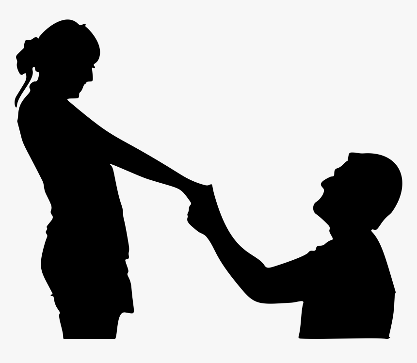 Boy Gil Png - Silhouette Man And Woman Holding Hands, Transparent Png, Free Download