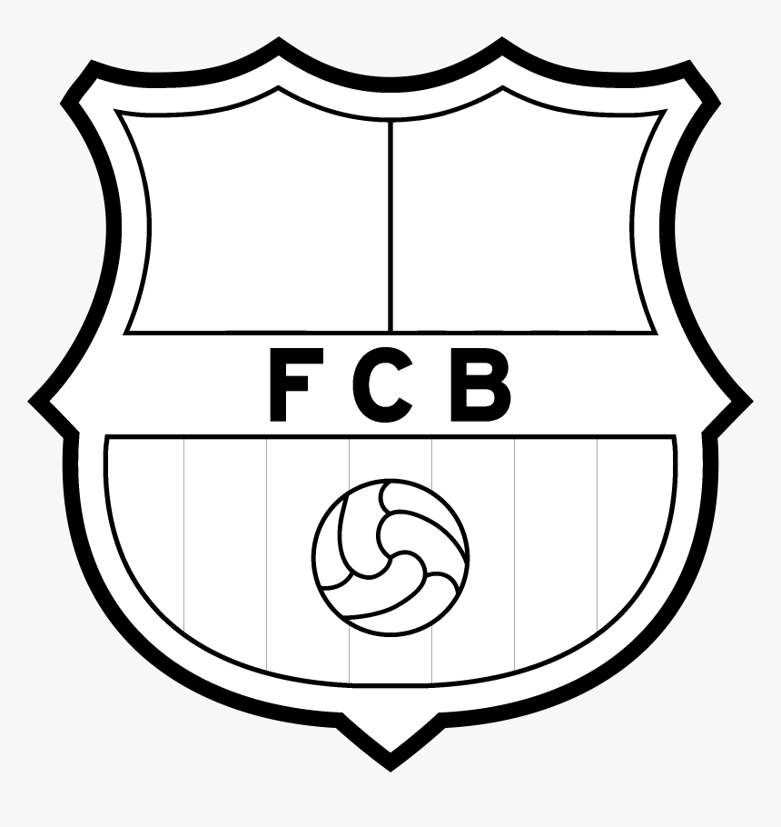 White,line Art,number - Logo Fc Barcelona, HD Png Download, Free Download