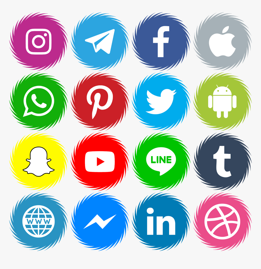 Download 16 Icons Social Media Vector Color Svg Eps - Transparent Background Social Media Icons Png, Png Download, Free Download