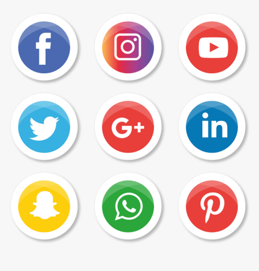 Vector Free Media Icons Set Logo Illustrator Png And - Facebook Instagram Youtube Logo Png, Transparent Png, Free Download