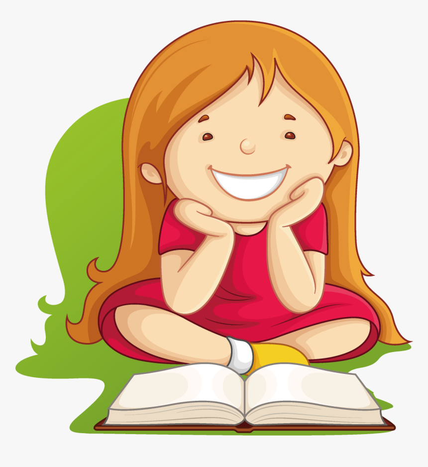 Clip Art Vector Graphics Book Girl Reading - Girl Reading Book Png, Transparent Png, Free Download