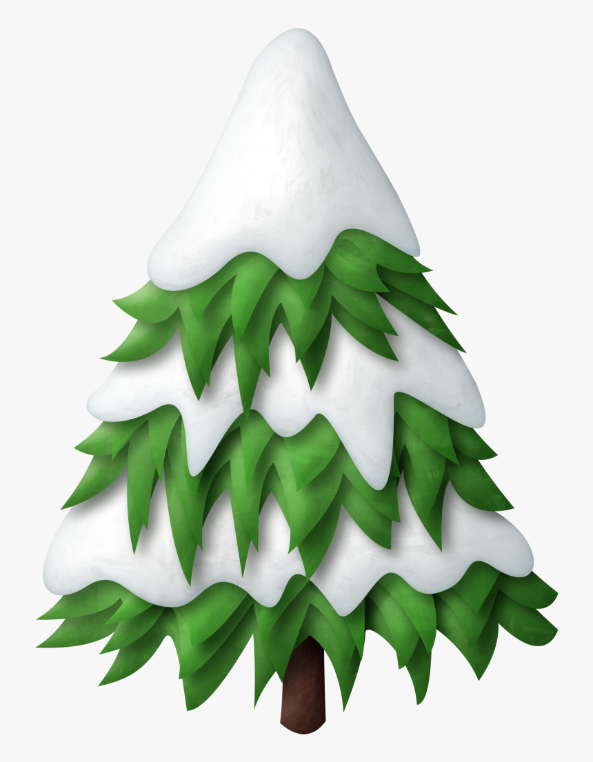 Snowy Christmas Tree Clipart, HD Png Download, Free Download