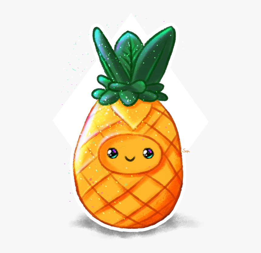 Cute Pineapple By Soph - Cute Pineapple Cartoon Png, Transparent Png, Free Download