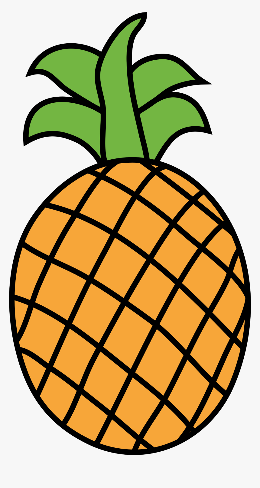 Pineapple Fruit Clipart Black And White, HD Png Download, Free Download
