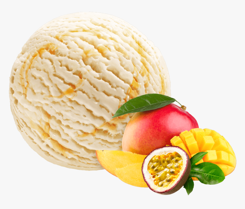 Mango-passionfruit Ice Cream - Vanilla Ice Cream Png, Transparent Png, Free Download