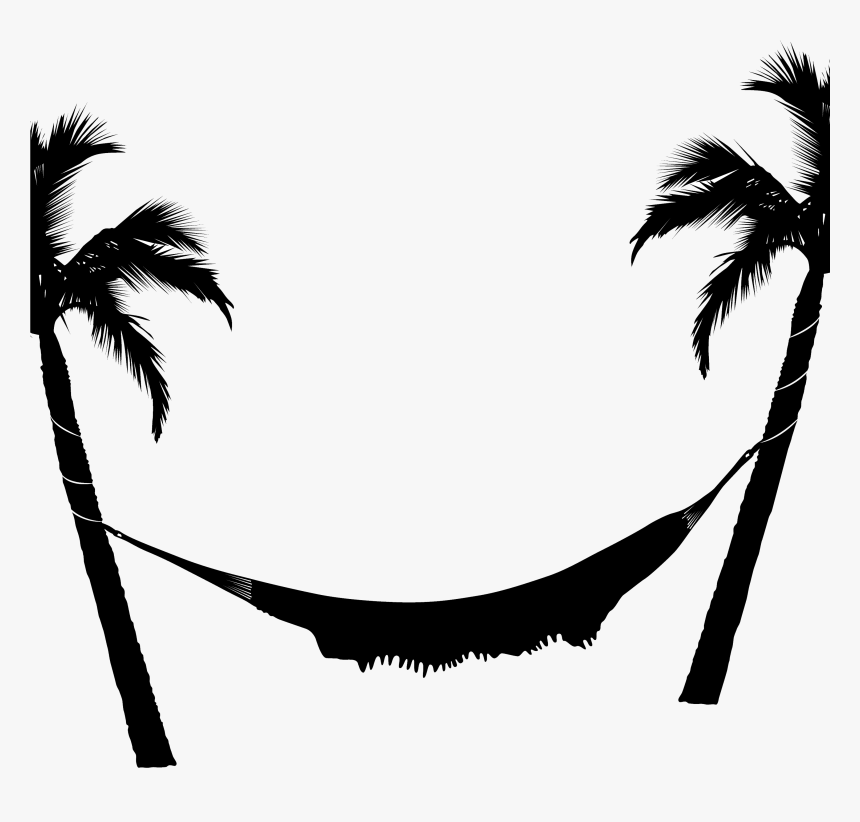 Hammock And Palm Trees Png - Black And White Trees Png, Transparent Png, Free Download