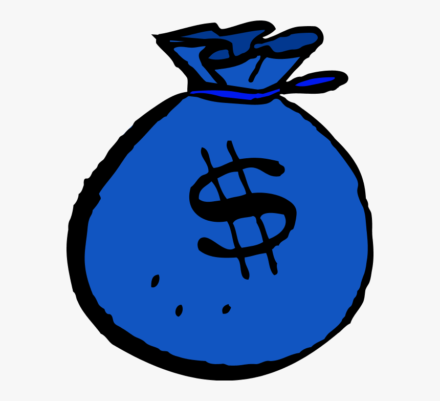 Blue Clipart Money - Money Bag Clip Art, HD Png Download, Free Download