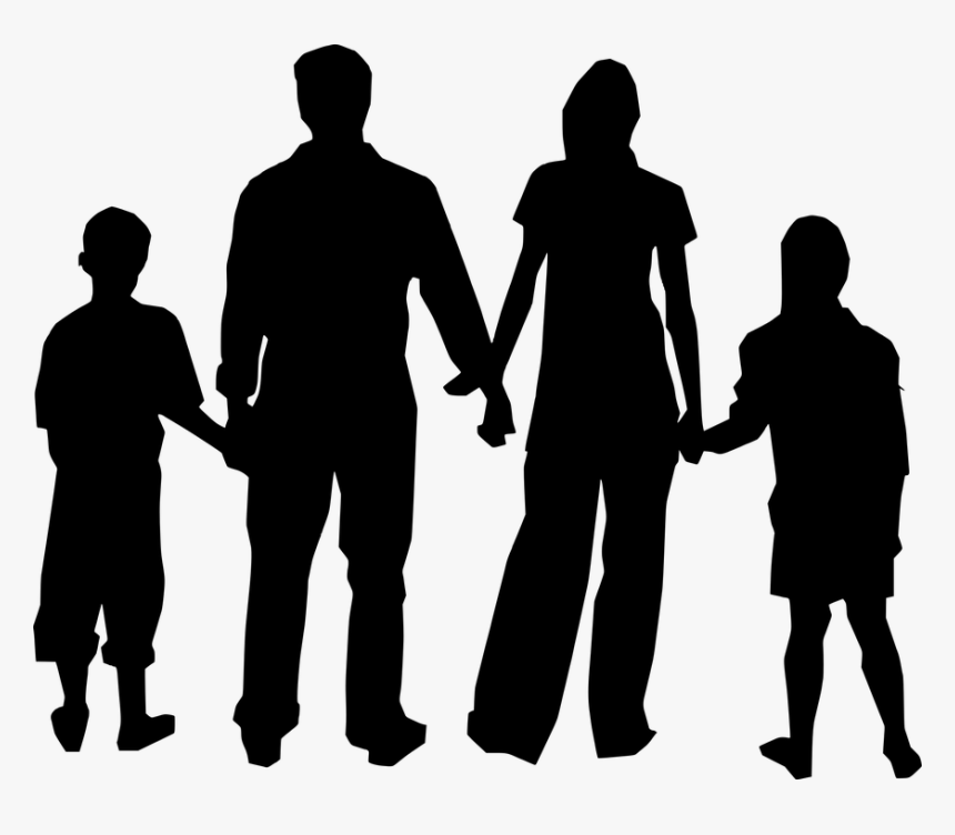Silhouette Transparent Background Family Clipart, HD Png Download, Free Download