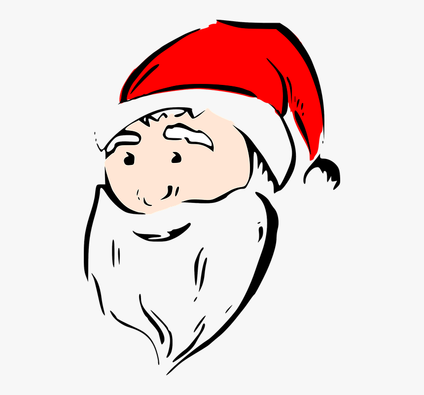 Santa, Claus, Face, Hat, Cap, Beard, Santa Claus - Santa Face Vector Free, HD Png Download, Free Download