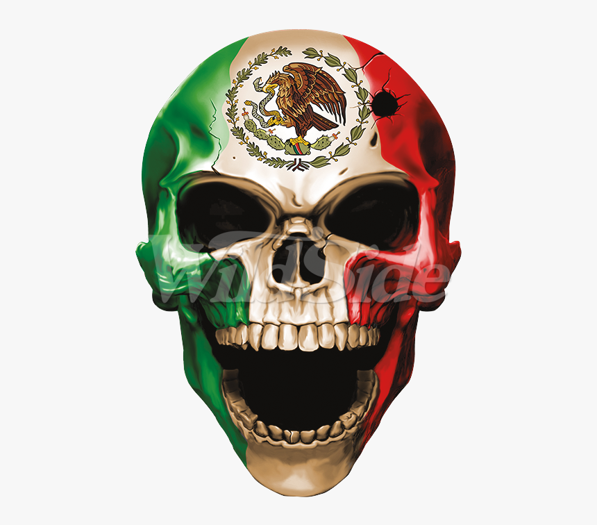 Skull Mexican Flag - Skull With Mexican Flag, HD Png Download, Free Download