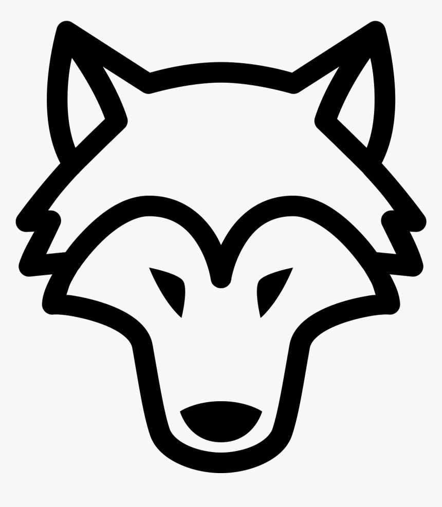 Its An Icon Of A Wolf Head With Its Nose Pointed Towards - Wolf Head Clipart Black And White, HD Png Download, Free Download