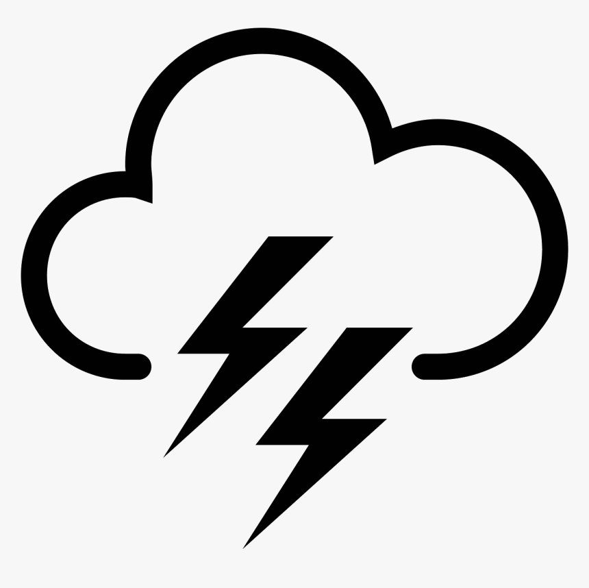Cloud Lightning Icon - Cloud With Lightning Icon, HD Png Download, Free Download