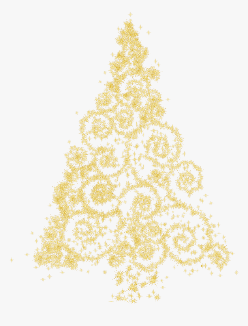 Gold Christmas Tree Png Clip Art - Golden Decorations Christmas Tree Png, Transparent Png, Free Download