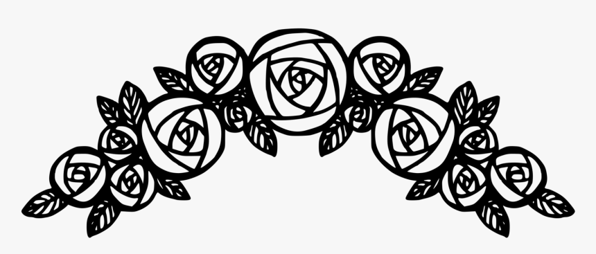 Rose Flower Png Black And White - Roses Black And White Png, Transparent Png, Free Download