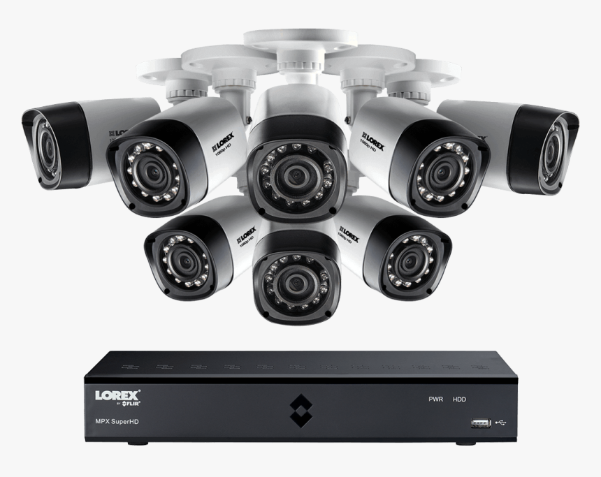 Hd 1080p Camera System With 8 Cameras And 1tb Hard - Lorex 8 Camera, HD Png Download, Free Download