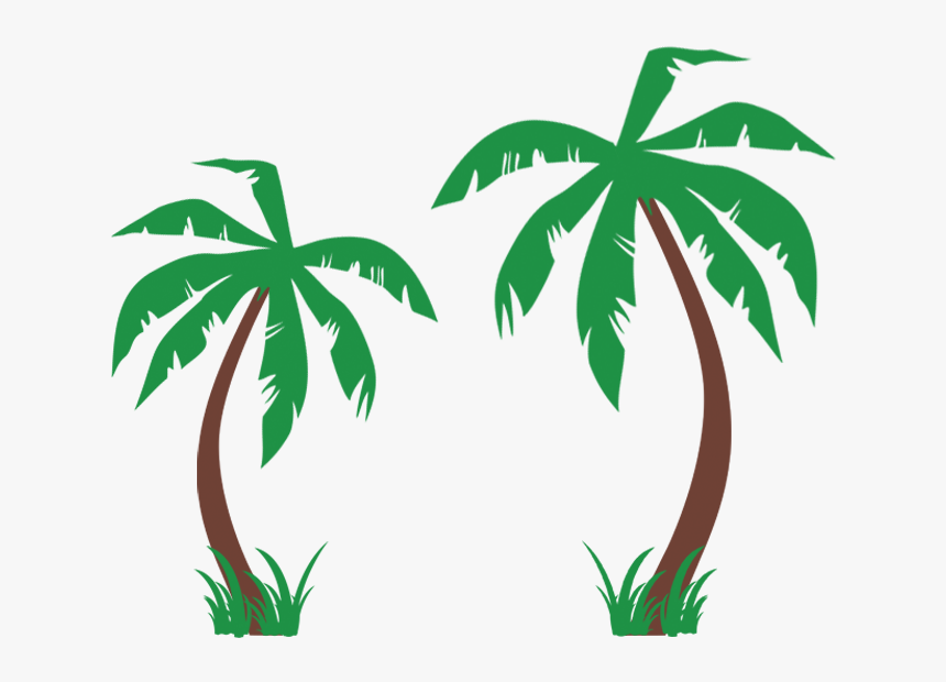 Palm Tree Decal For Wall Coconut Trees With Grass Wall - Green Coconut Tree Clipart, HD Png Download, Free Download