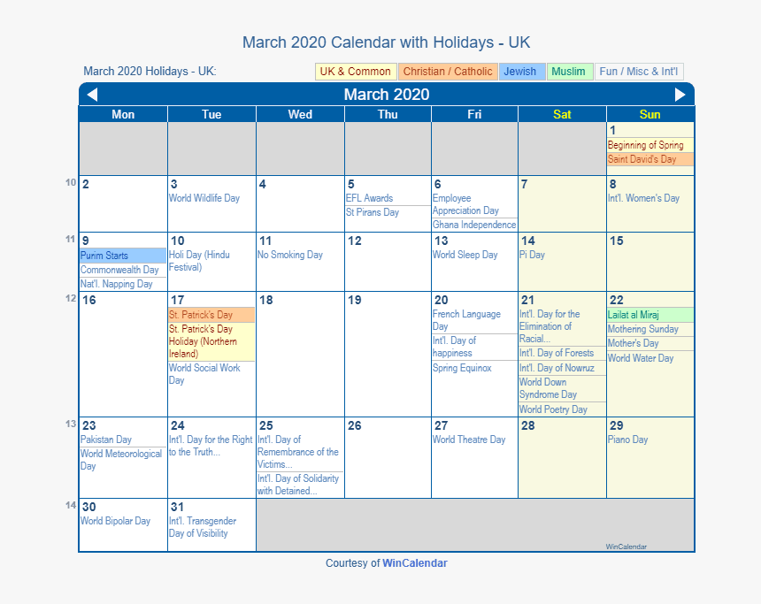 March 2020 Calendar With Uk Holidays - August 2019 Calendar With Holidays India, HD Png Download, Free Download