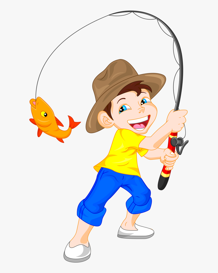 Fishing Clipart Little Boy - Fishing Clipart Png, Transparent Png, Free Download