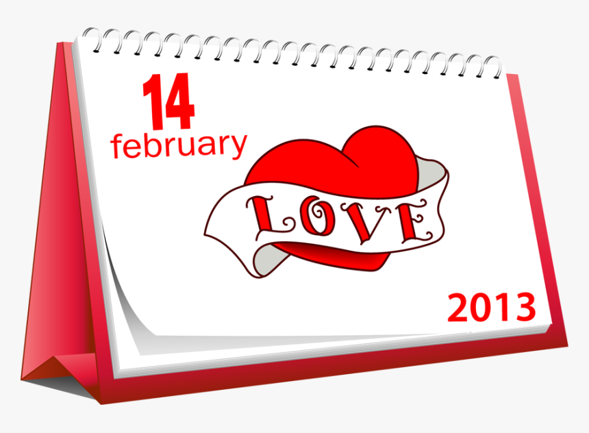 Valentines Day Clipart February - Table Top Calendar Clipart, HD Png Download, Free Download