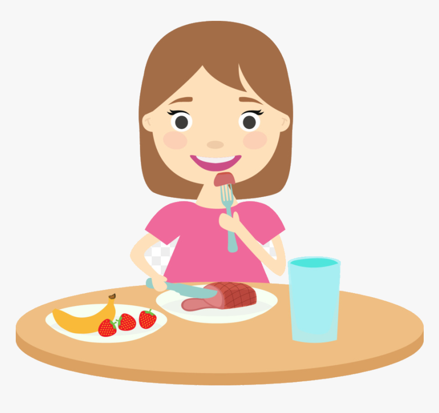 Healthy Food Kids Eating Clipart Transparent Png - Eating Breakfast Clipart, Png Download, Free Download
