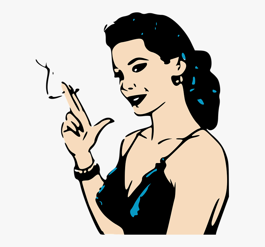 Cigarette, Female, Ideas, Retro, Smoking, Woman - Woman Smoking Cigarette Png, Transparent Png, Free Download