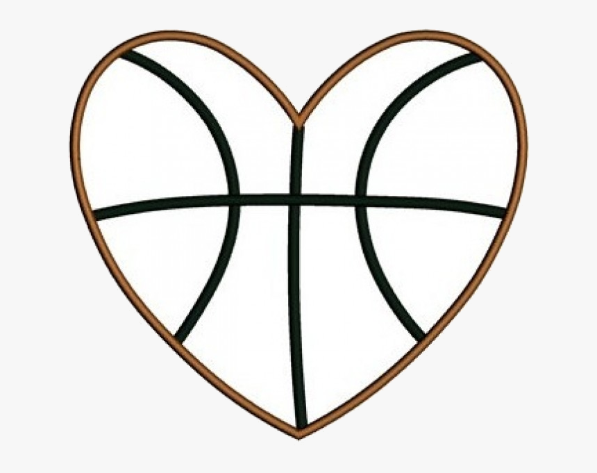 Basketball Heart Black And White Great Free Transparent - Heart Shaped Basketball Heart Clipart, HD Png Download, Free Download