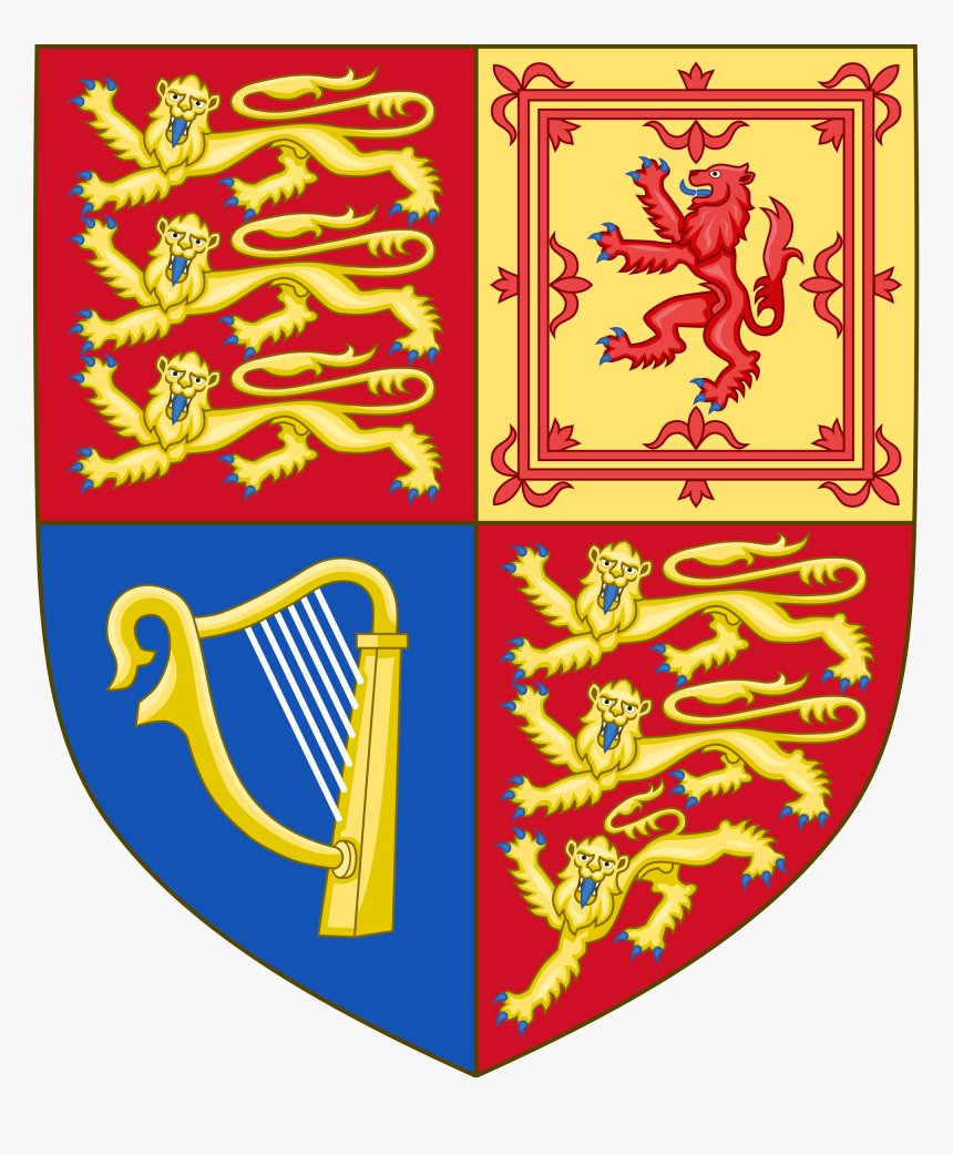Arms Of The United Kingdom Royal Irish Harp Of Tara - Uk Coat Of Arms Shield, HD Png Download, Free Download