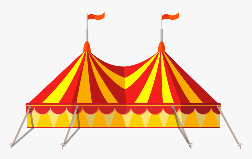Clip Art Flat Design Illustration Cartoon - Tent Circus Flat Design, HD Png Download, Free Download