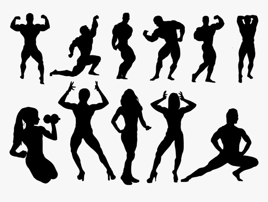 Bodybuilding Silhouette Physical Fitness Clip Art - Bodybuilding Silhouette, HD Png Download, Free Download