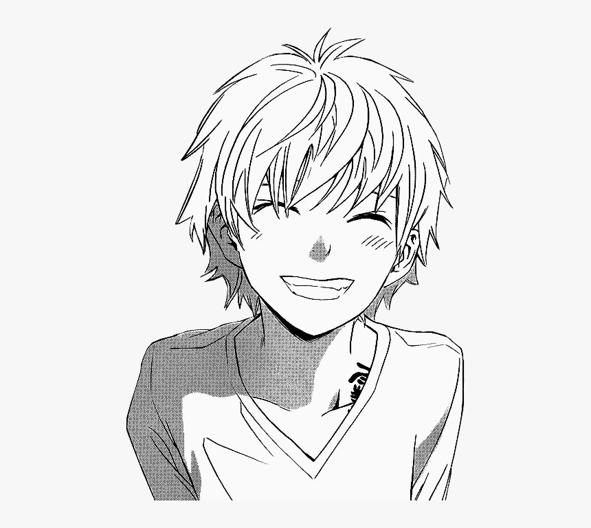 Clip Download Boys Drawing Smile - Drawing Manga Boy, HD Png Download, Free Download