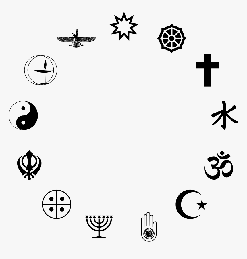 World Religious Symbols Silhouette Icons Png - Circle Of Religious Symbols, Transparent Png, Free Download