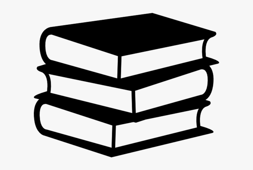 Book Stack Clipart Black And White, HD Png Download, Free Download