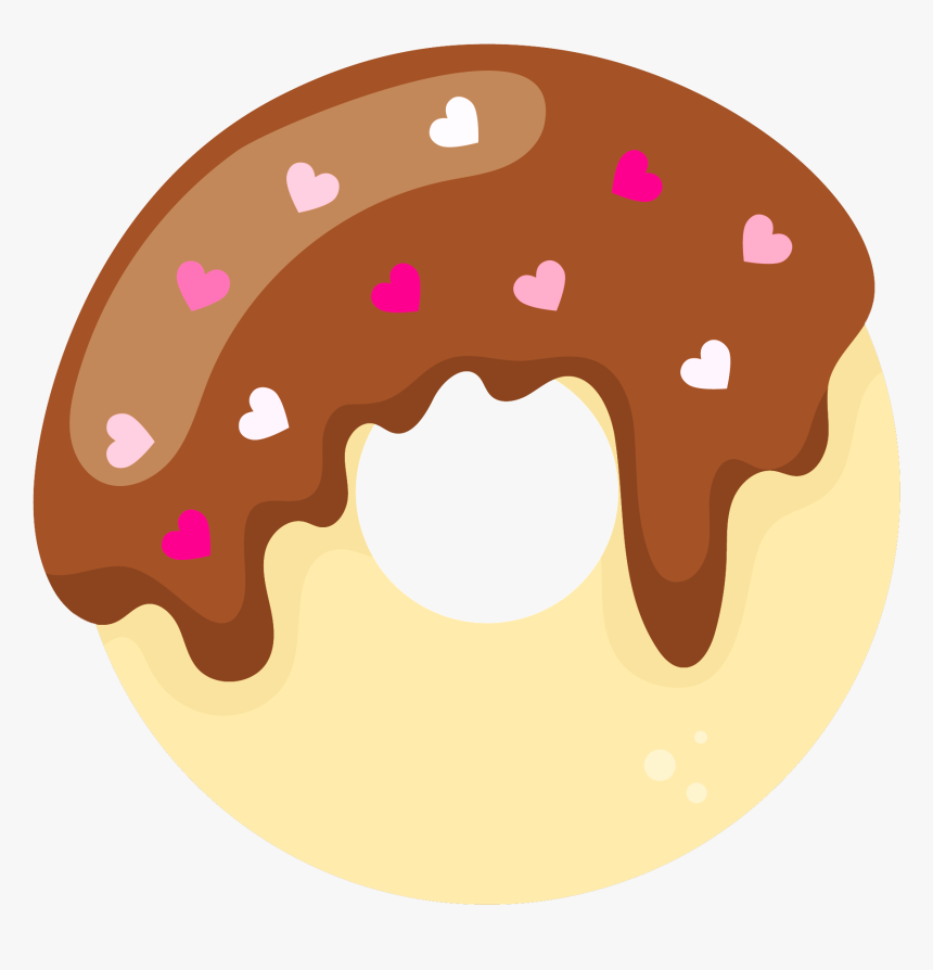 Chocolate Heart Doughnut - Dona Kawaii Png, Transparent Png, Free Download