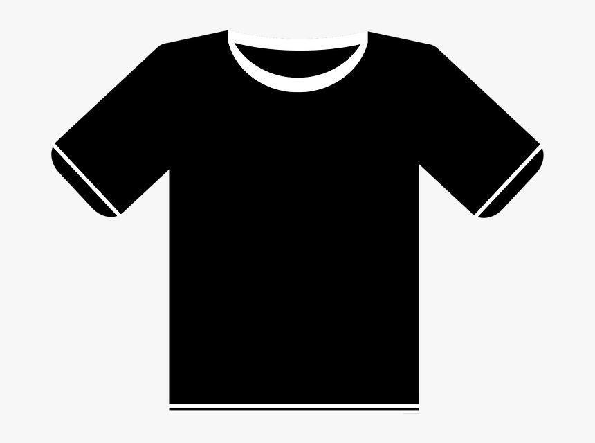 Black, Shirt, T-shirt, White, Fashion, Casual, Design - Black T Shirt Illustration, HD Png Download, Free Download