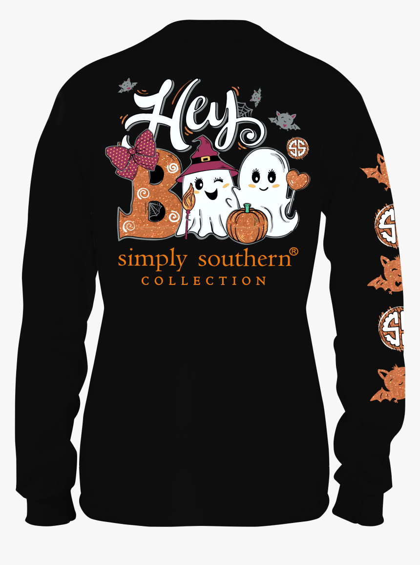 Black Long Sleeve T Shirt Template - Simply Southern Halloween Shirt, HD Png Download, Free Download