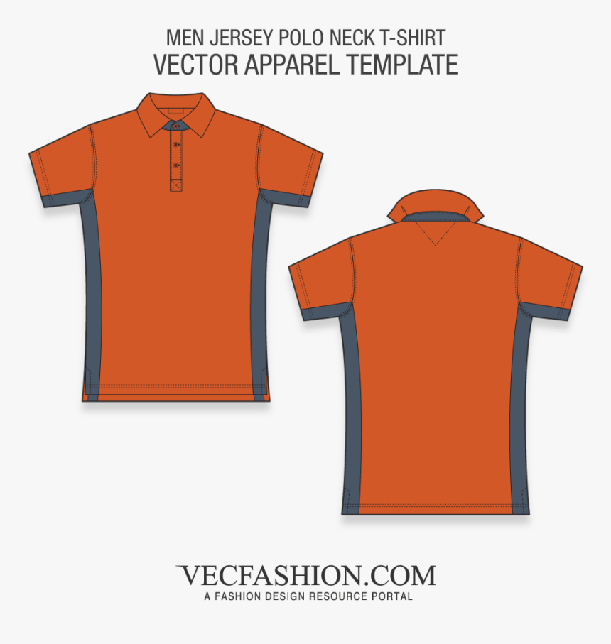 Men Jersey Polo Neck Shirt
 - Template Polo Shirt Vector, HD Png Download, Free Download