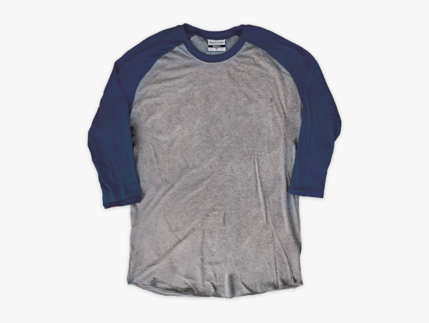 Gray & Navy Blank Raglan [tag] - Long-sleeved T-shirt, HD Png Download, Free Download