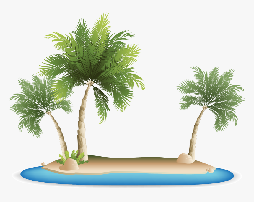 Transparent Tropical Tree Png - Palm Tree Island Png, Png Download, Free Download