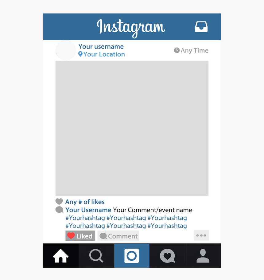 Clip Art Frame Png Frameviewjdi Org - Printable Instagram Frame Template, Transparent Png, Free Download