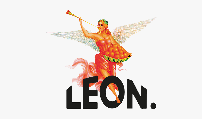 Logo Winged Lady Curved 2 Black - Leon Naturally Fast Food Logo, HD Png Download, Free Download