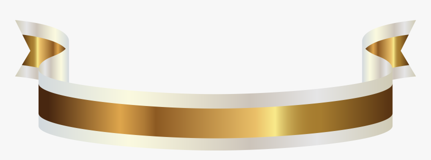 Gold And White Banner Png Clipart Picture - Gold Ribbon With Transparent Background, Png Download, Free Download