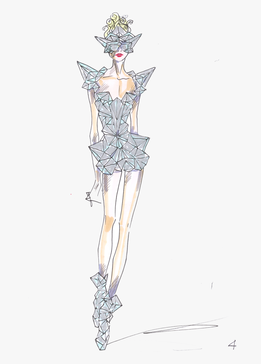 Fashion Model Transparent Background - Lady Gaga Fashion Sketch, HD Png Download, Free Download