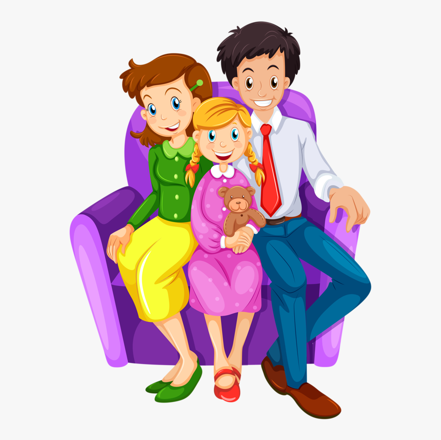 Happy Family Clipart Png - Family Of 3 Cartoon, Transparent Png, Free Download