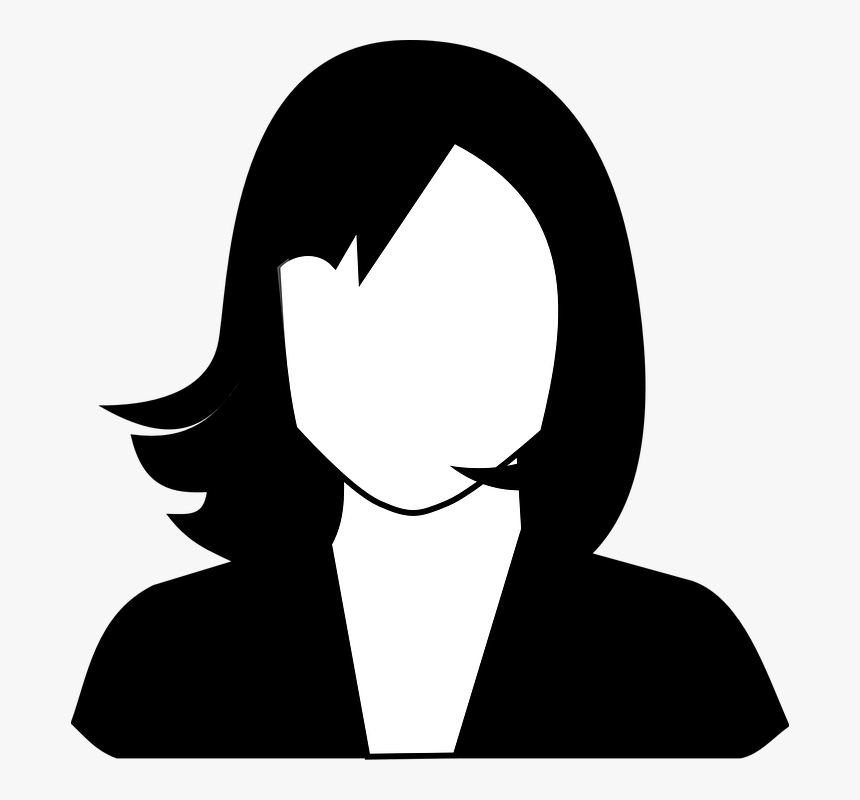 Female, Portrait, Avatar, Face, Head, Black Hair - Women Black And White Icon, HD Png Download, Free Download