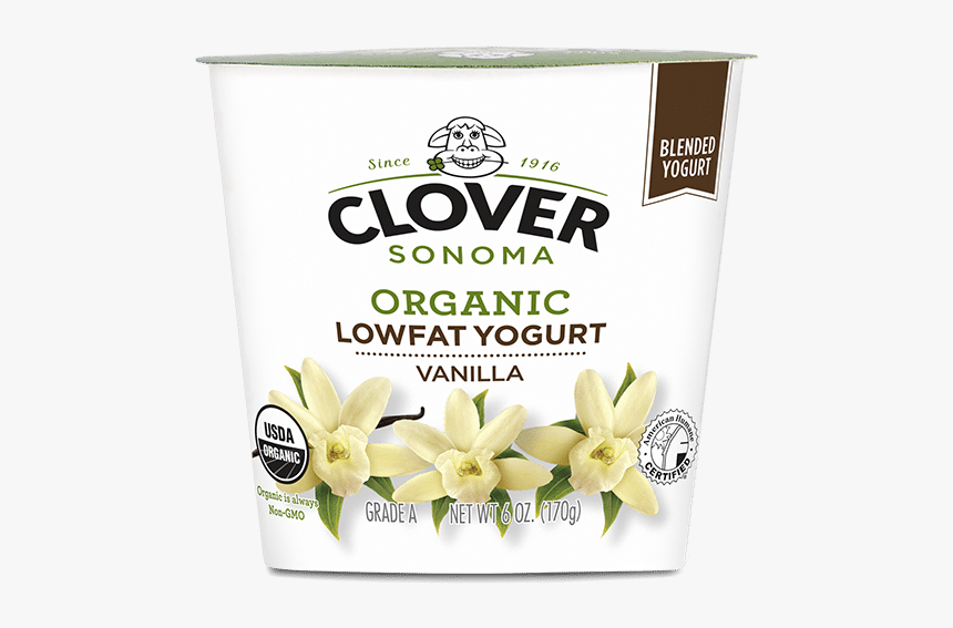 Organic Low Fat Vanilla Bean Yogurt - Clover Organic Cream Top Vanilla Yogurt, HD Png Download, Free Download