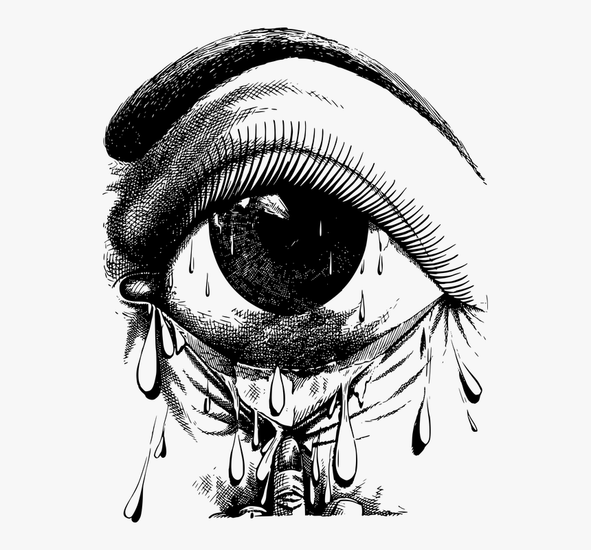 Allergy, Art, Crying, Drawing, Eye, Eyeball, Finger - Crying Eye Png, Transparent Png, Free Download