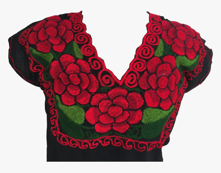 Mexican Shirt With Flowers , Png Download - Black Mexican Flower Shirt, Transparent Png, Free Download